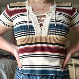 Billabong Striped Tie Up Shirt